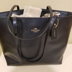 *Brand new*Coach city tote(metallic midnight blue)
